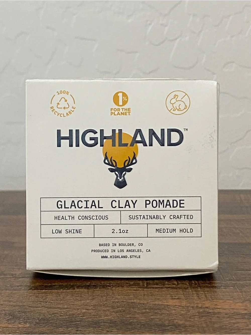 Highland Glacial Clay Pomade 2.1oz USED